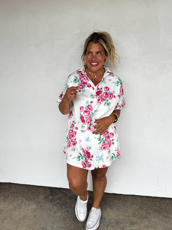HOT TO SPOT FLORAL SKORT SET