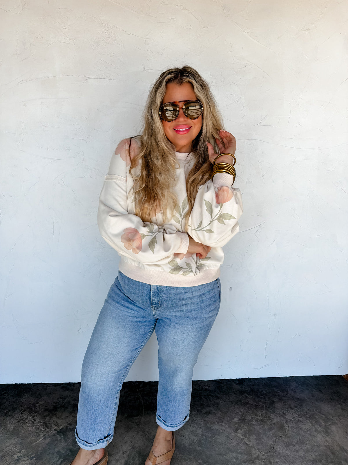 SPRING FLORAL PULLOVER