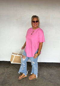 JOEY WASHED COTTON BOYFRIEND TEE