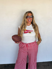 DIXIE GINGHAM RUFFLE PANTS