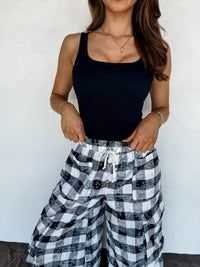 PLAID BEHAVIOR WIDE LEG PANTS