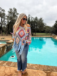 BOHO CROCHET KNIT TOP