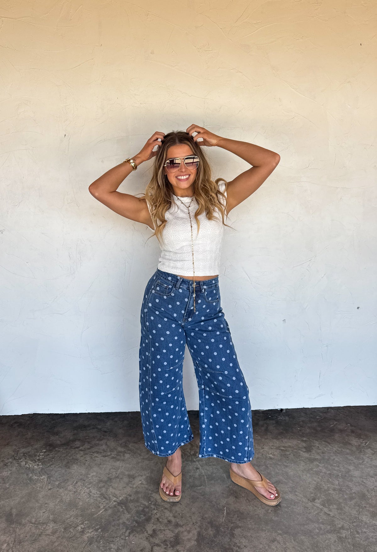 DARLING DOT BARREL JEANS