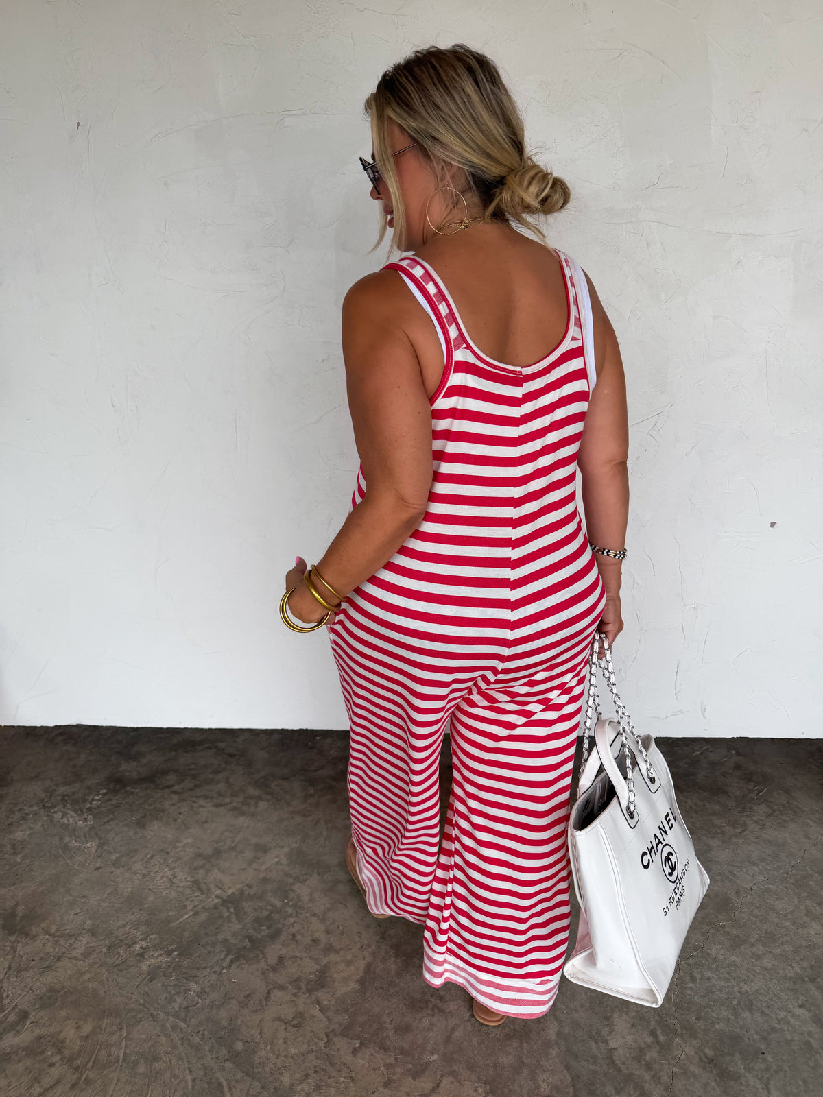 RICKI STRIPE TERRY ROMPER