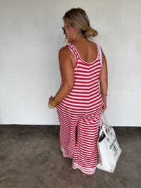 RICKI STRIPE TERRY ROMPER