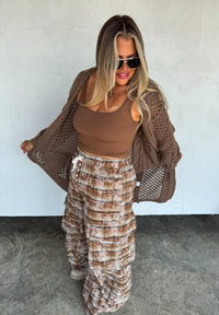 PLAID BEHAVIOR WIDE LEG PANTS