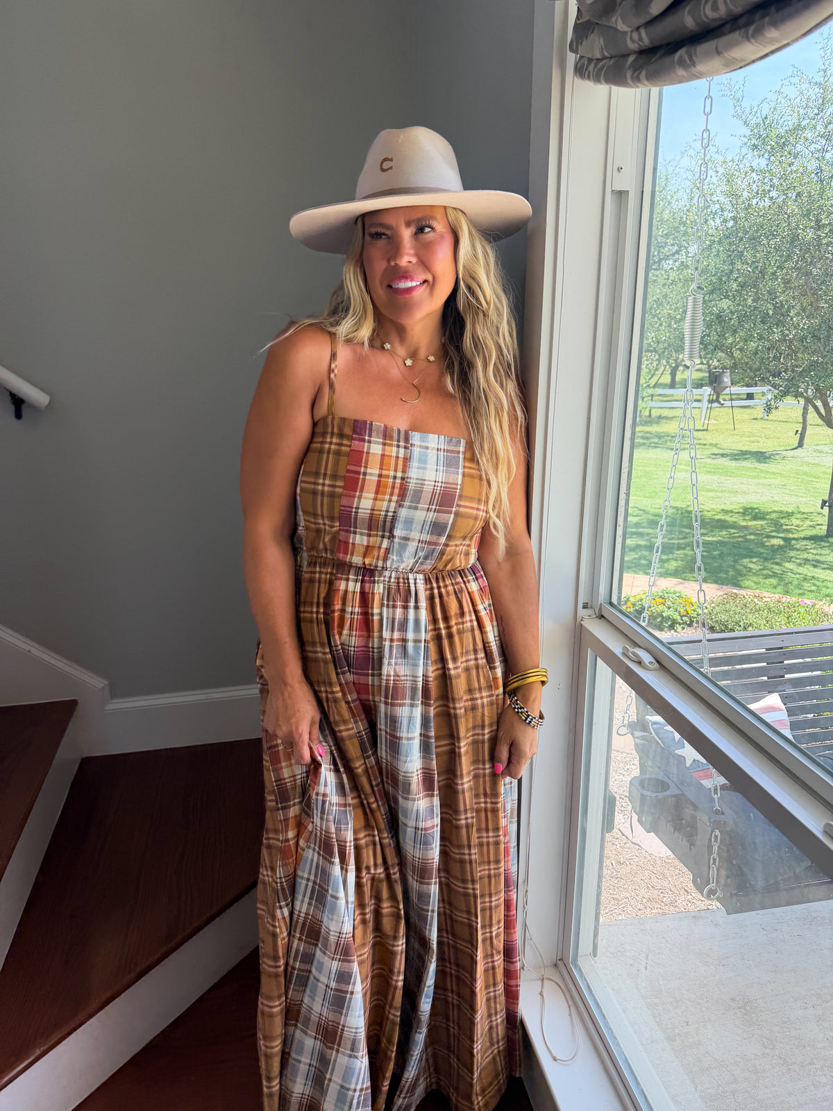 THE ASHFORD PLAID MAXI DRESS