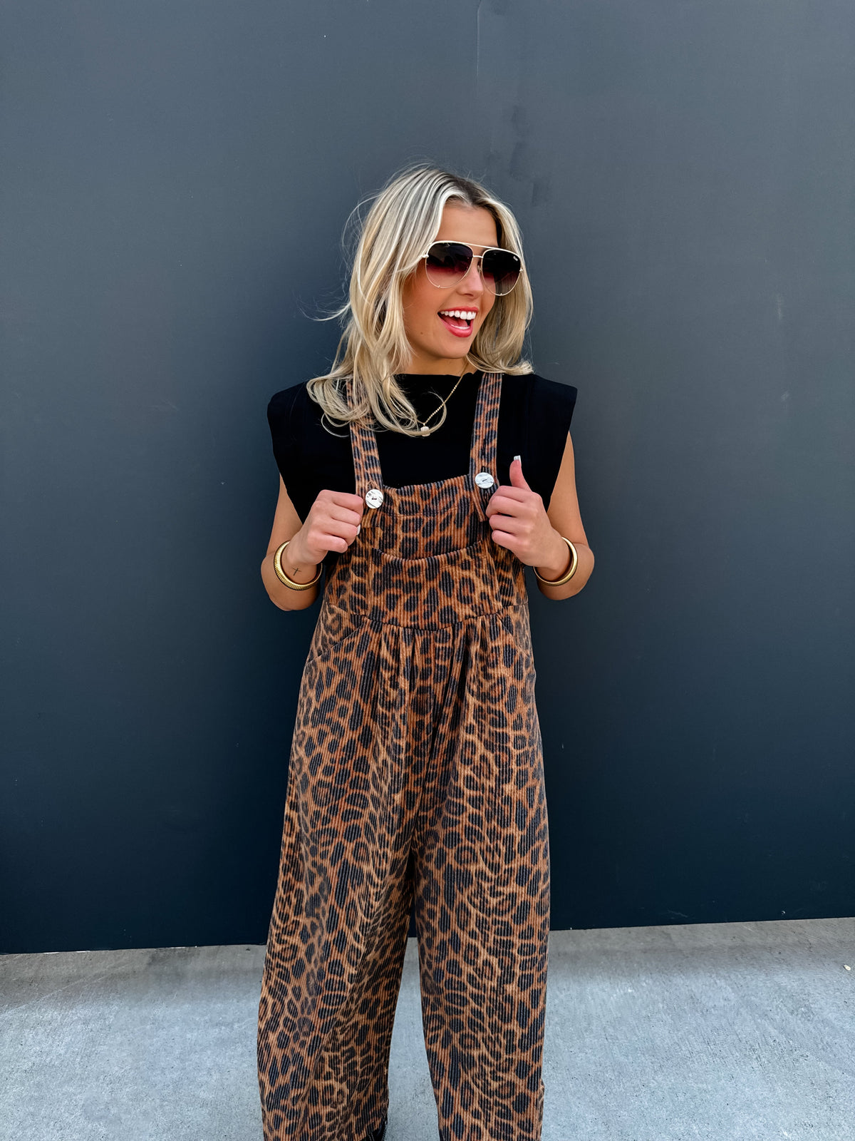 CHEETAH KARLI BOHO OVERALLS