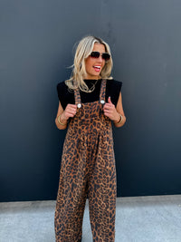 CHEETAH KARLI BOHO OVERALLS