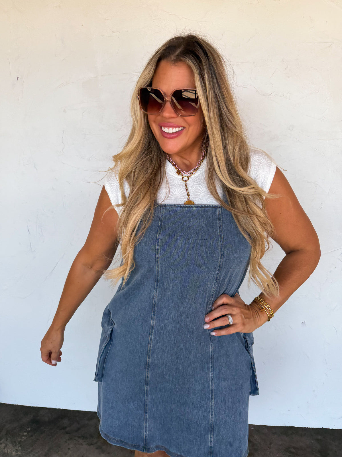 DENIM MILLIE OVERALL DRESS
