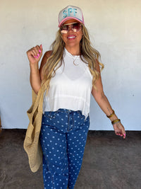 DARLING DOT BARREL JEANS