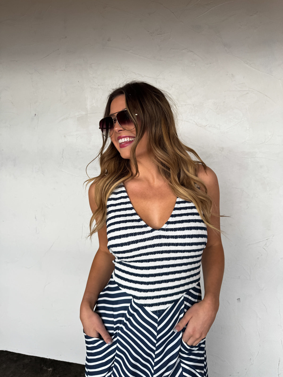 SPRING LUCIANA STRIPE DRESS