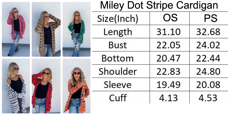 STRIPE MILEY DOT CARDIGAN