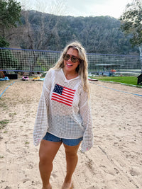 FREEDOM FLAG PATCH PULLOVER