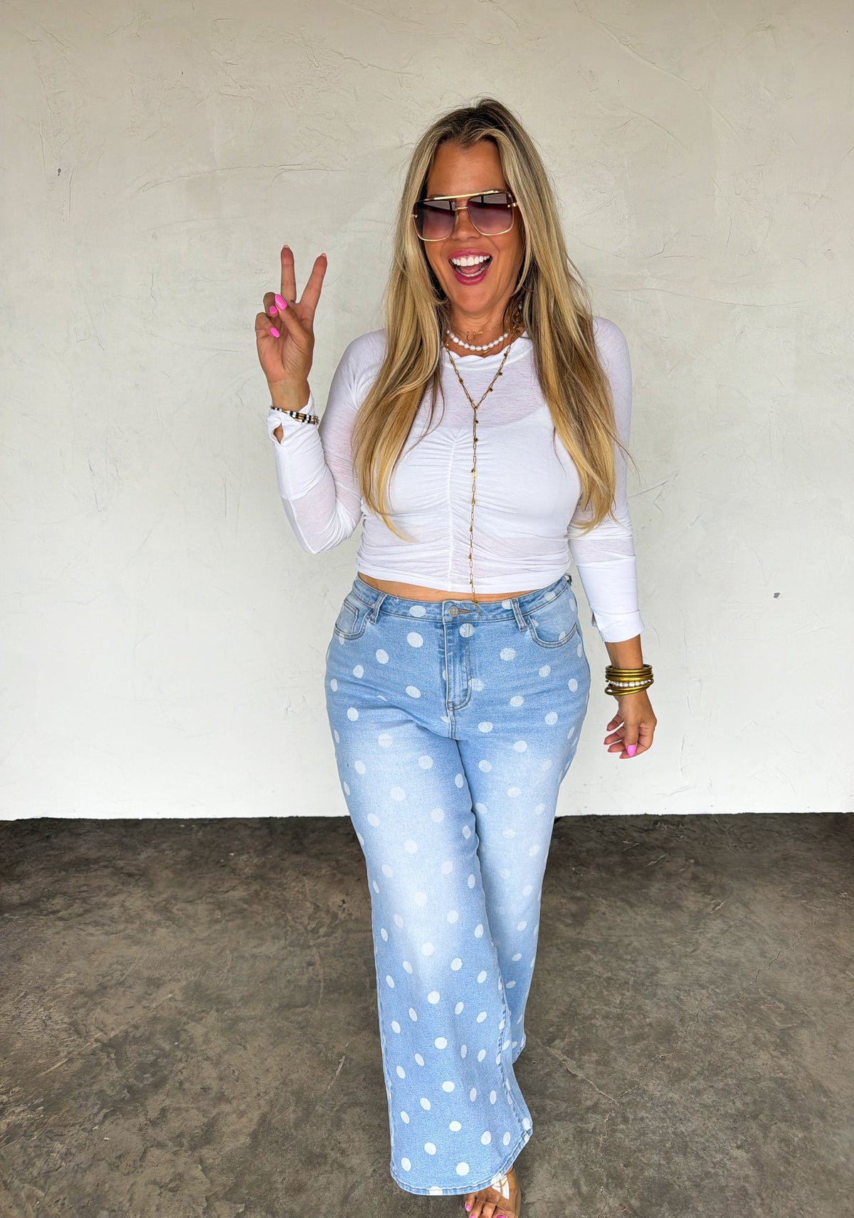 PREORDER- SPOT ON POLKA DOT JEANS