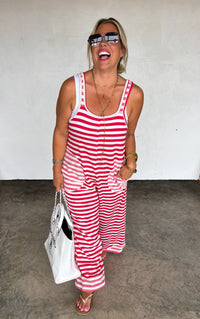 RICKI STRIPE TERRY ROMPER