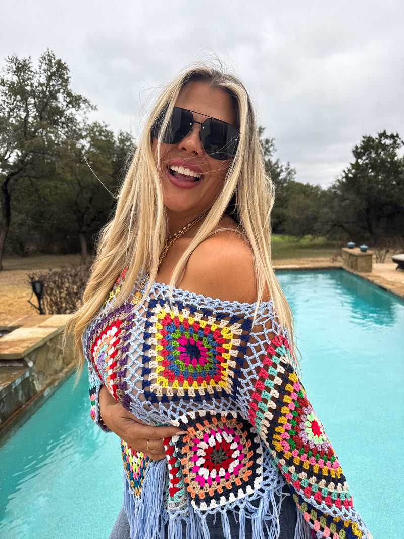 BOHO CROCHET KNIT TOP