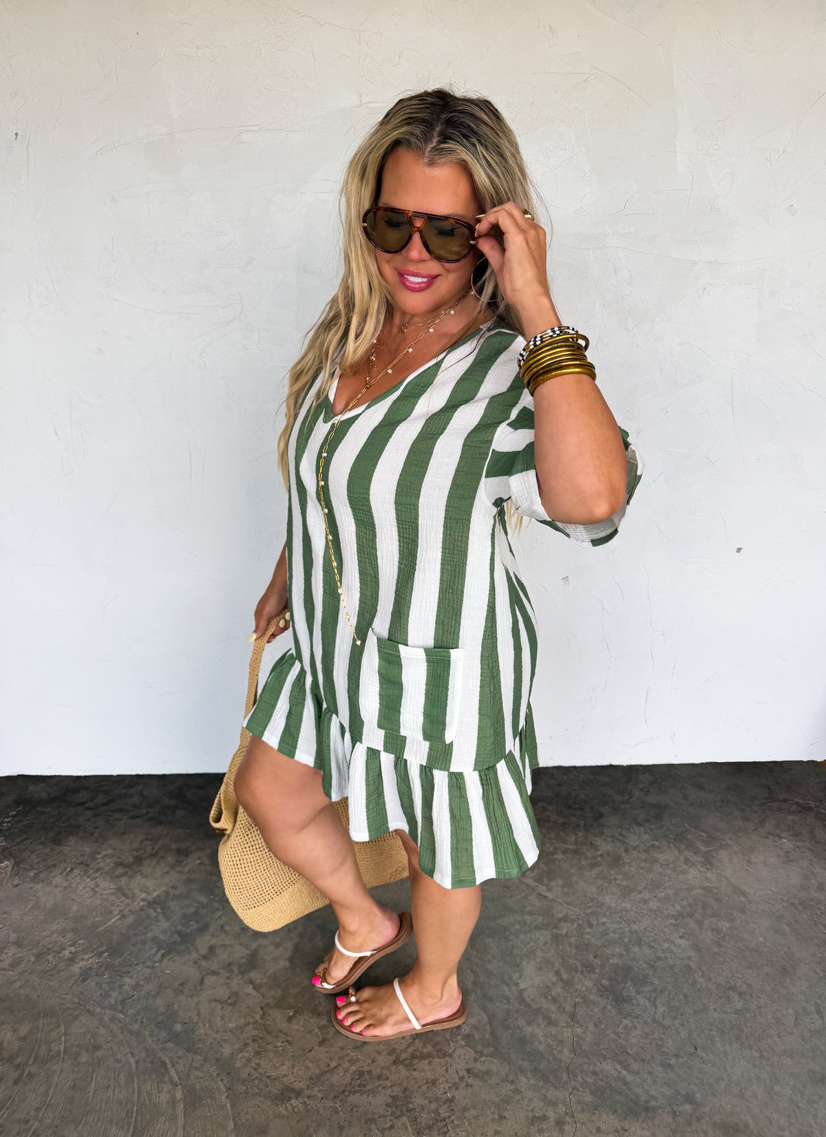 BY THE SEA STRIPE DRESS