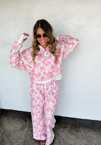 FLORAL & CHEETAH EASY DOES IT PULLOVER