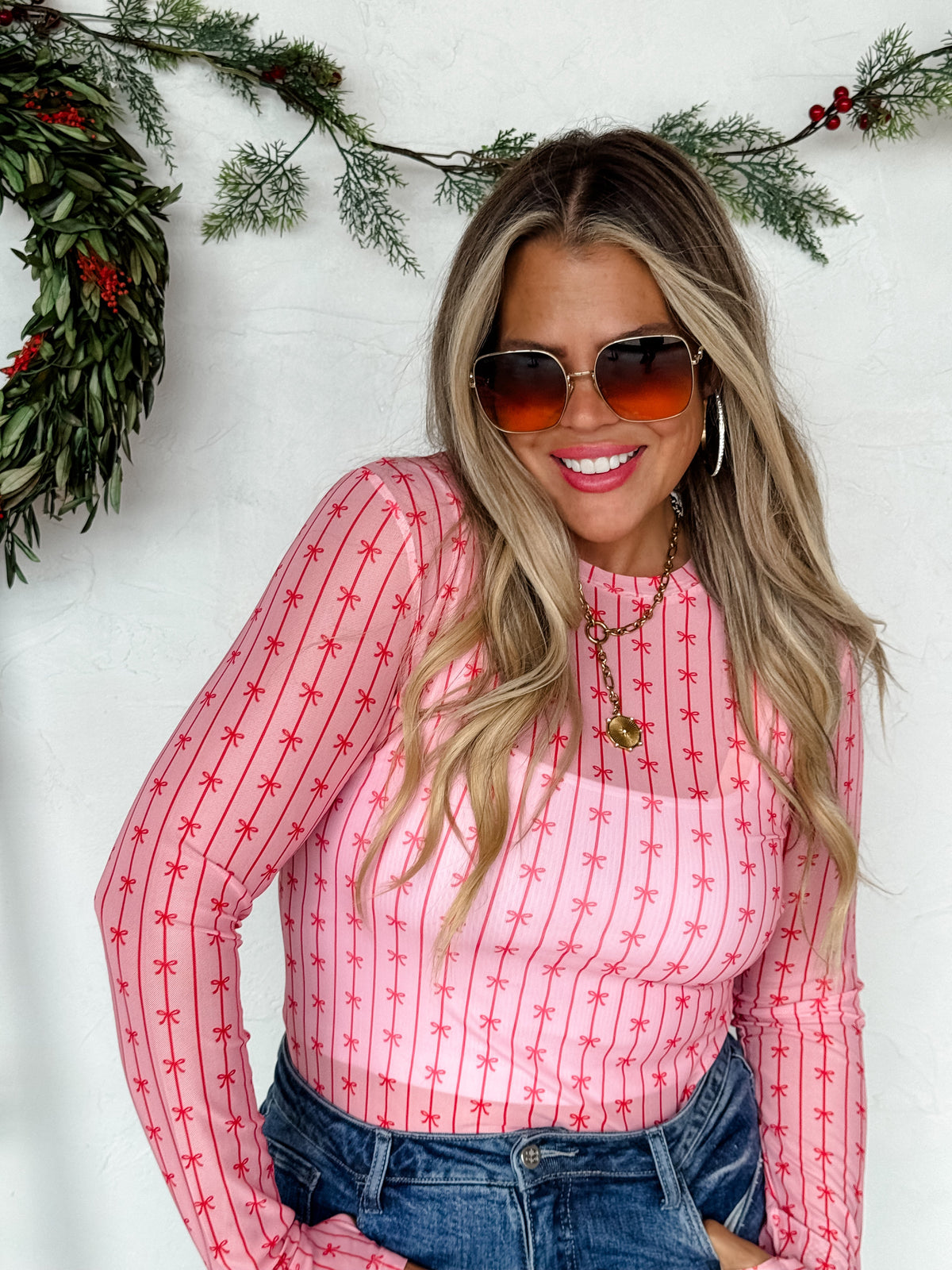 CHRISTMAS DRESS IT UP MESH TOPS