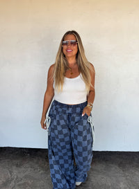 GO WITH THE FLOW CHECKER PANTS