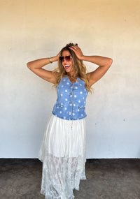 PREORDER- SPRINKLE ME DENIM VEST