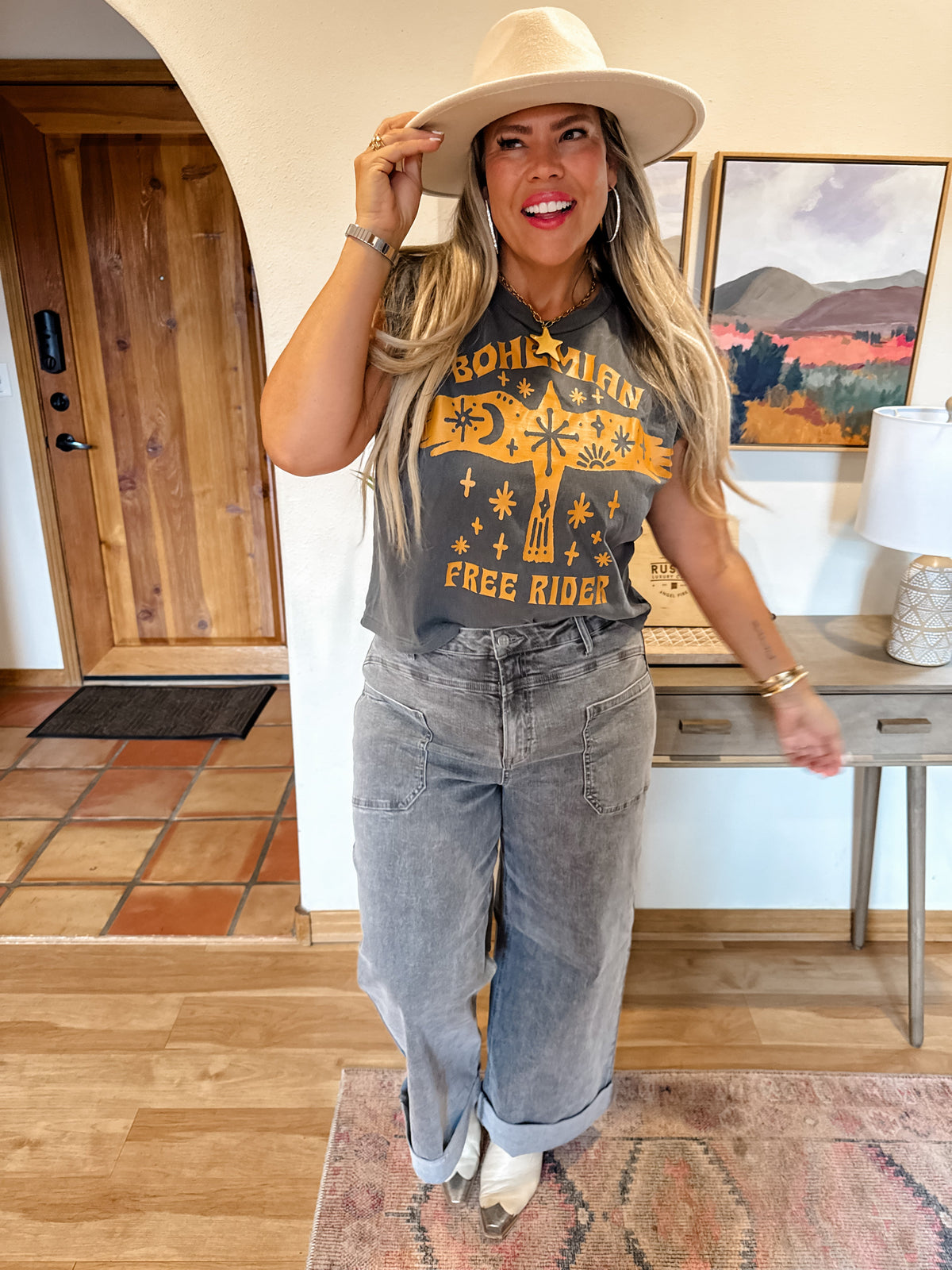 GREY CLOVER FRONT POCKET JEANS