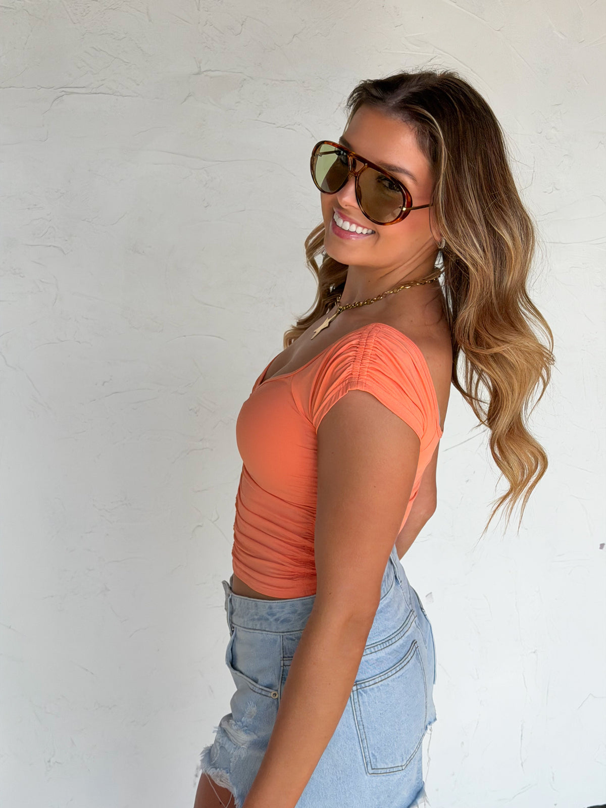 OUT AND ABOUT CAP SLEEVE TOP