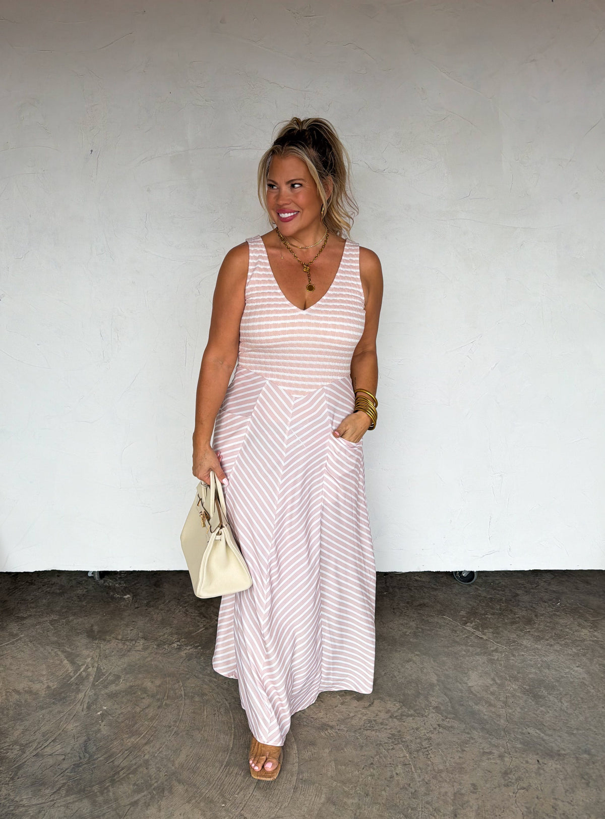 SPRING LUCIANA STRIPE DRESS