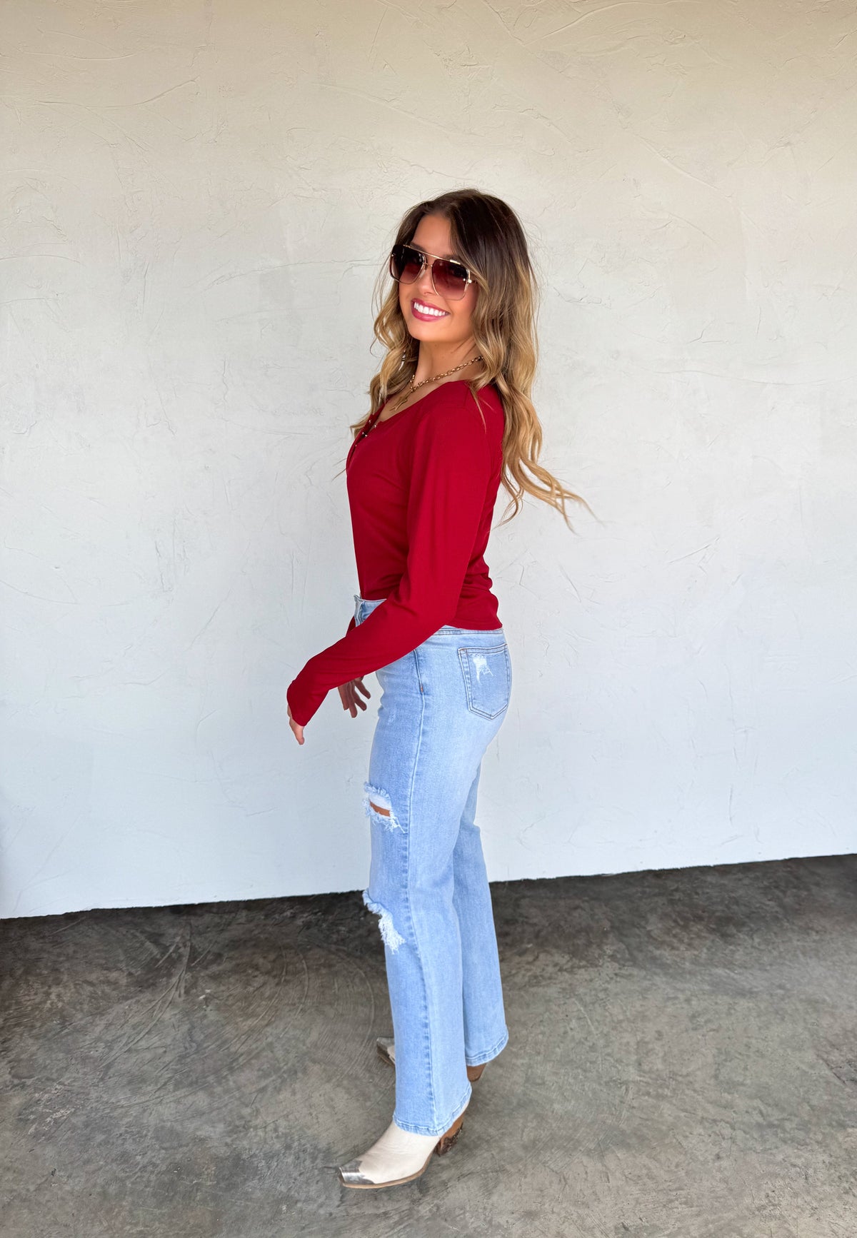 FALL BROOKLYN SNAP HENLEY TOP