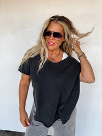 JOEY VNECK WASHED COTTON BOYFRIEND TEE