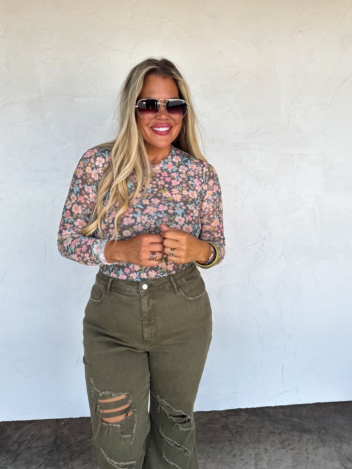 BOOTS & BLOOMS COLLECTION MESH TOPS