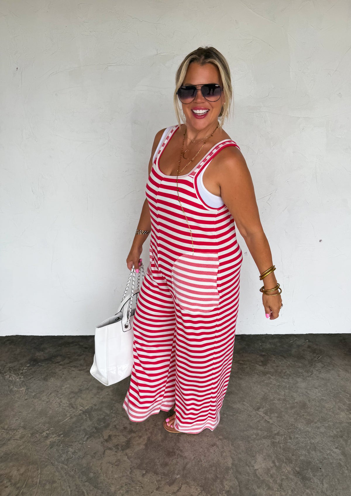 RICKI STRIPE TERRY ROMPER
