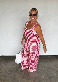 RICKI STRIPE TERRY ROMPER