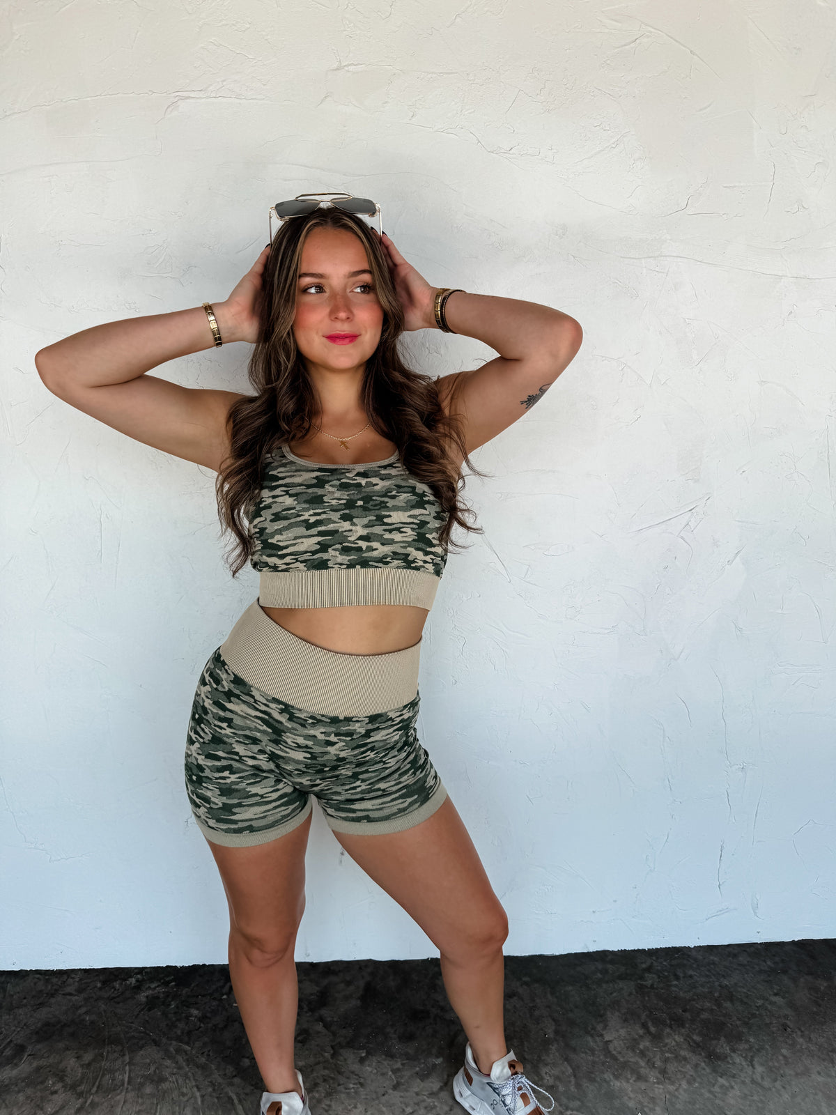 CAMO BRA & BIKER SHORT SET