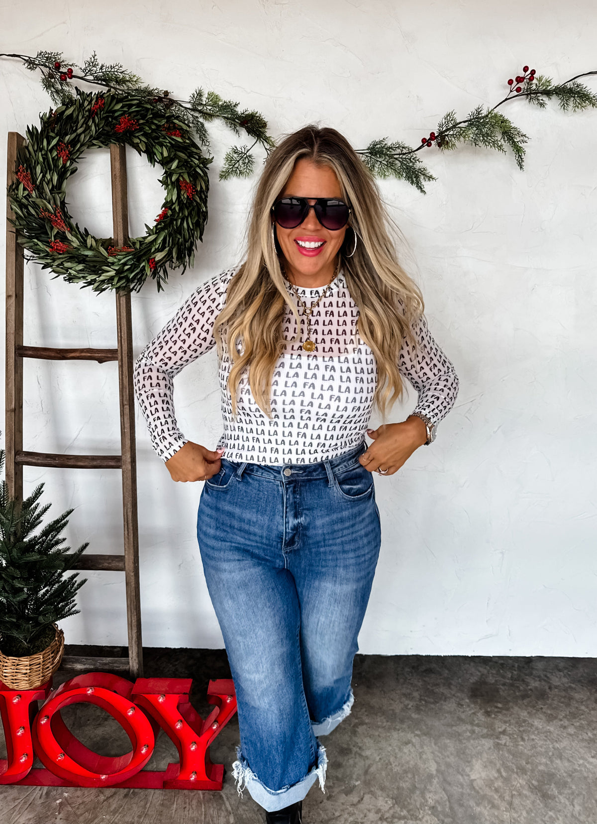 CHRISTMAS DRESS IT UP MESH TOPS