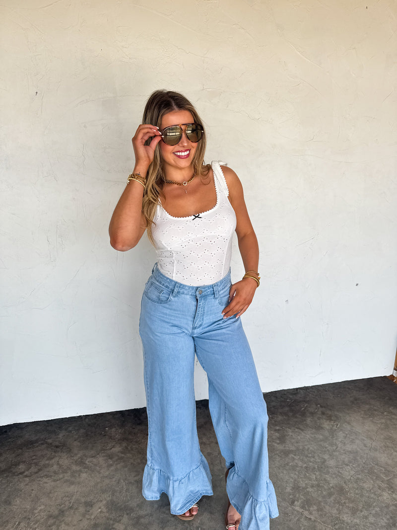 SUMMER ROMANCE EYELETT BODYSUIT
