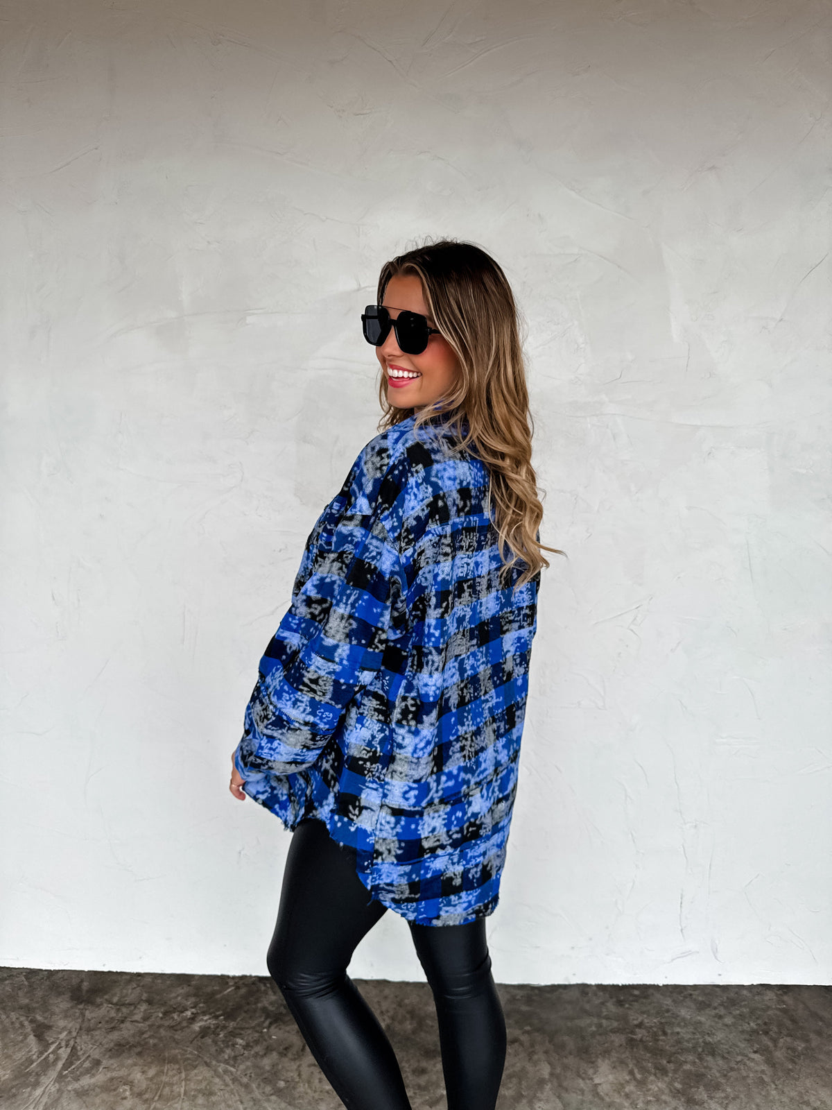 JUNIPER BLEACHED PLAID TOP