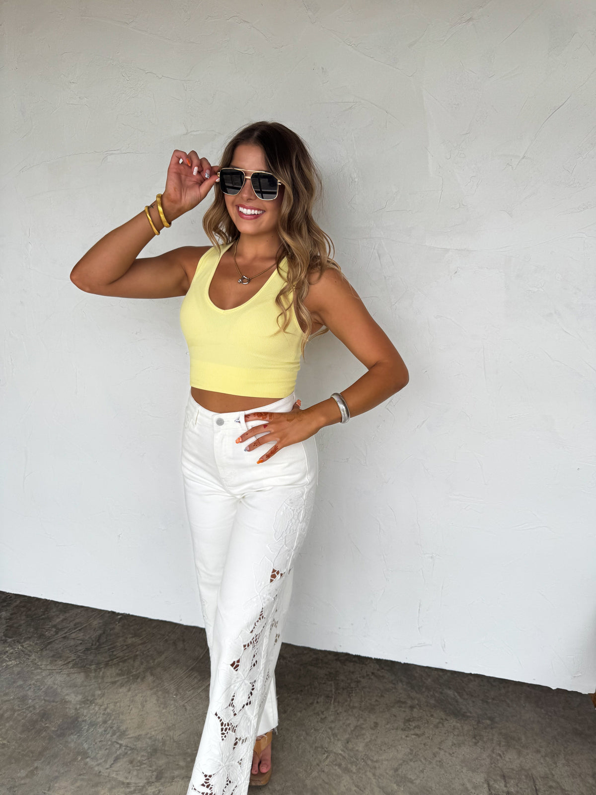 SUMMER FLORAL CHARM WIDE LEG JEAN