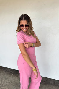 STAY IN CROP PANT SET