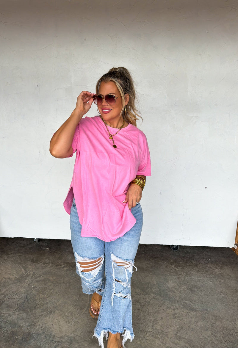 JOEY WASHED COTTON BOYFRIEND TEE