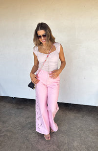 SUMMER FLORAL CHARM WIDE LEG JEAN