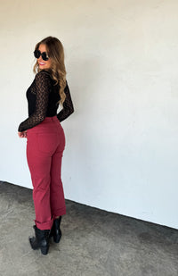 BURGUNDY URBAN NON DISTRSSED CROP JEAN