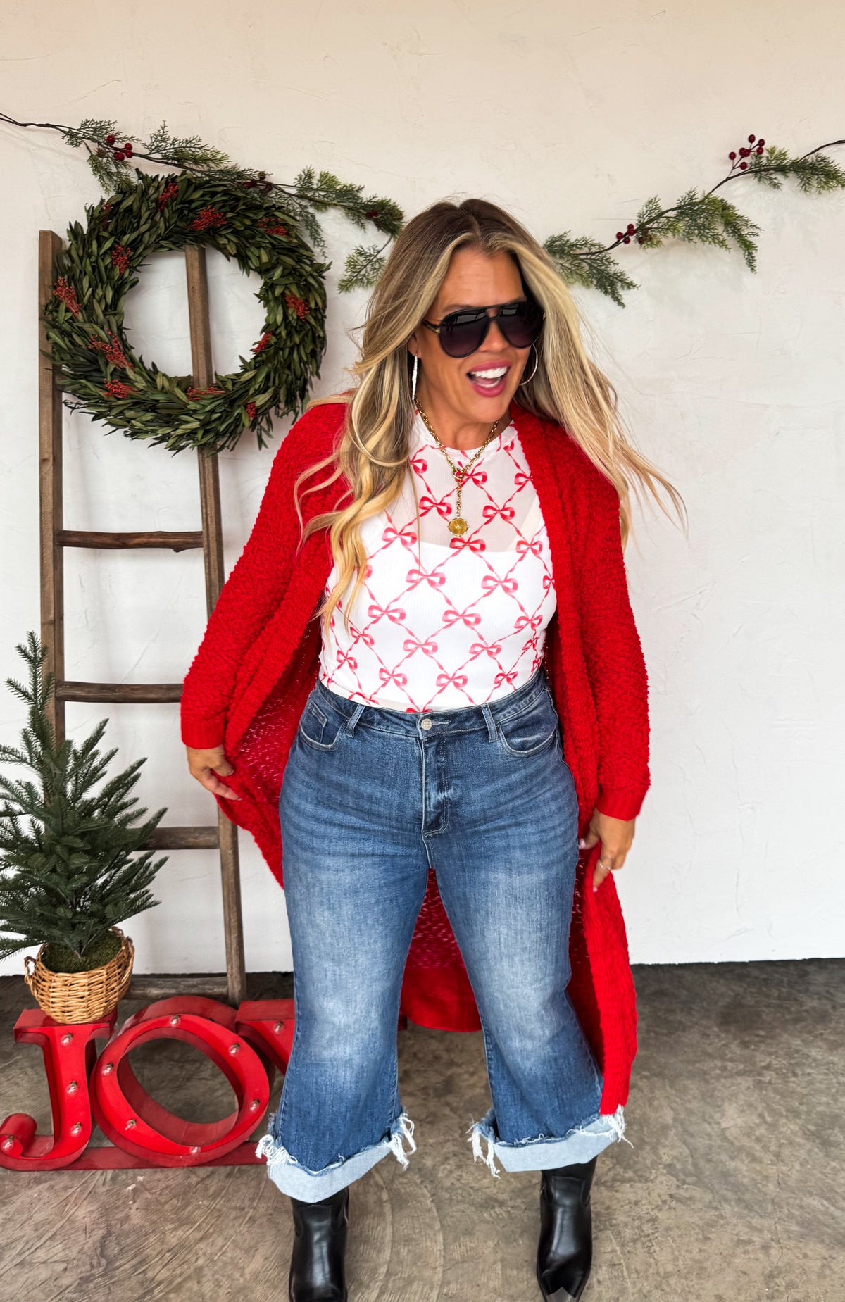 POPPY KNIT POPCORN CARDIGAN