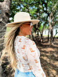 BOOTS & BLOOMS COLLECTION MESH TOPS