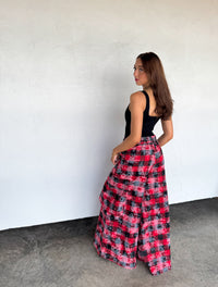 PLAID BEHAVIOR WIDE LEG PANTS