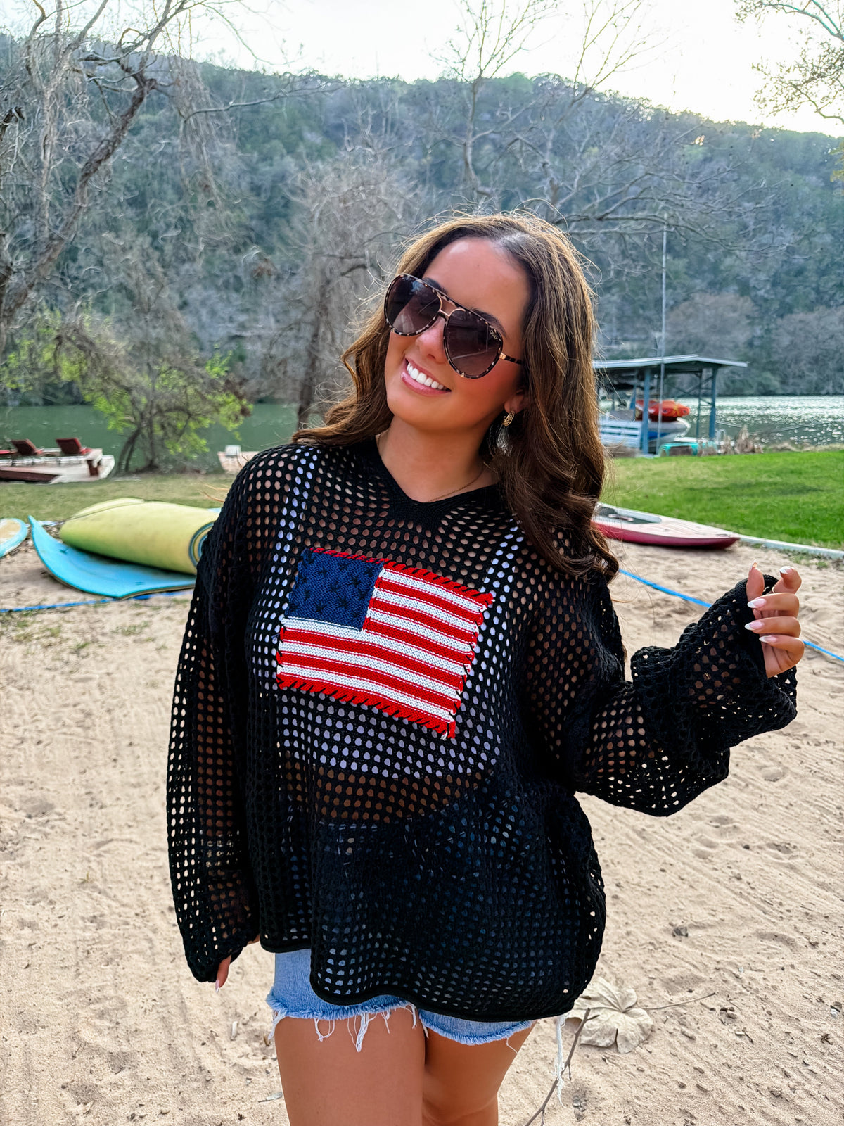 FREEDOM FLAG PATCH PULLOVER