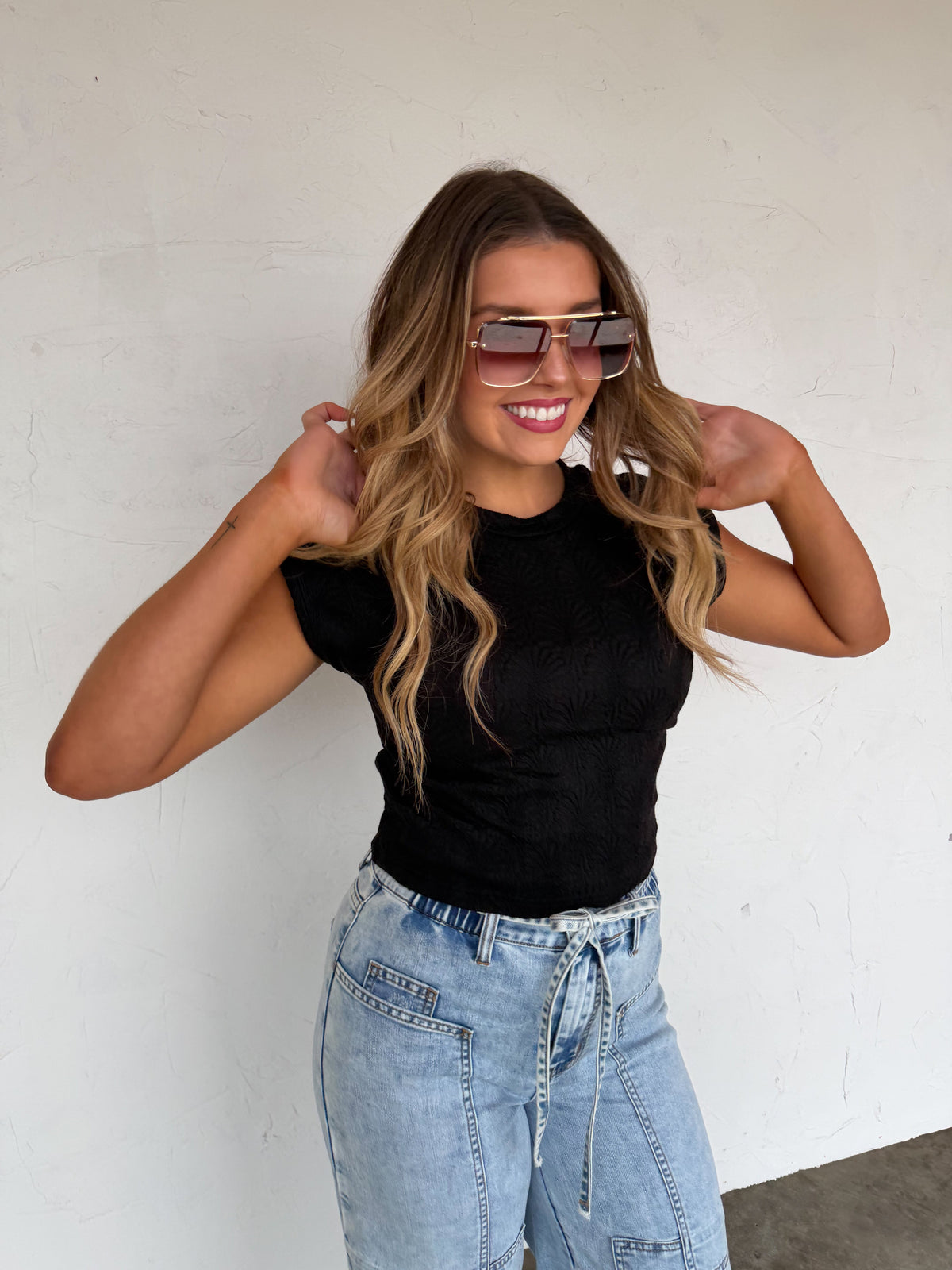 HARLEY CAP SLEEVE BASIC TOP