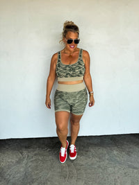 CAMO BRA & BIKER SHORT SET