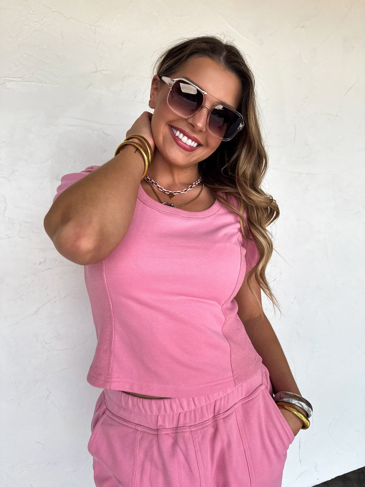 STAY IN CROP PANT SET
